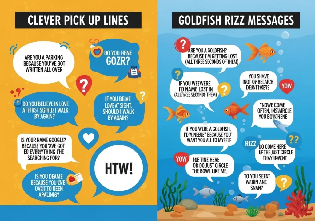 Clever Pick Up Lines & Goldfish Rizz Messages
