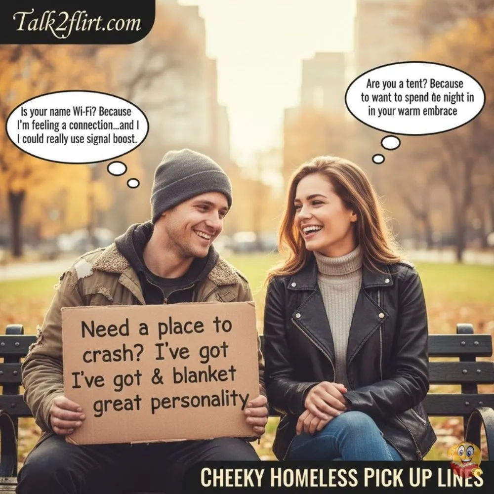 Cheeky Homeless Pick Up Lines
