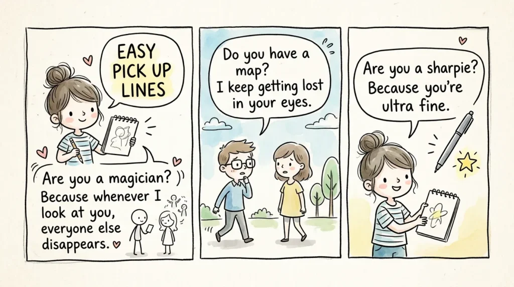 Drawing Pick Up Lines Easy