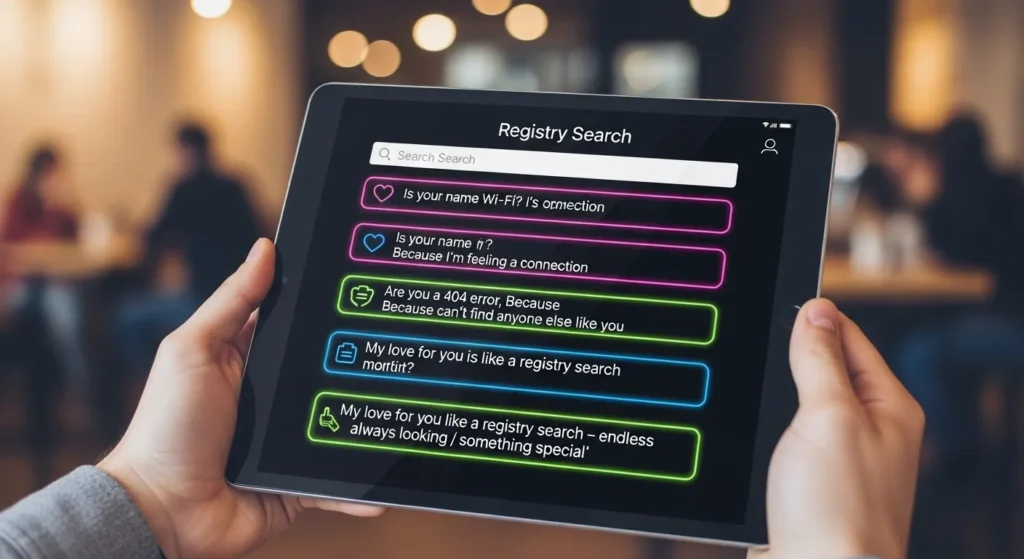 Flirty Registry Search Pickup Lines 