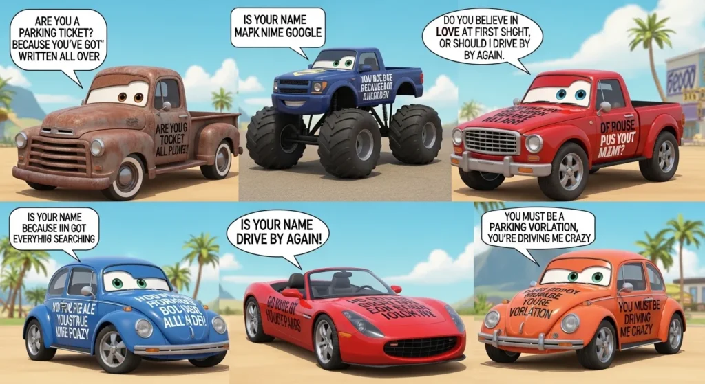 Funny Cars & Trucks Pick Up Lines