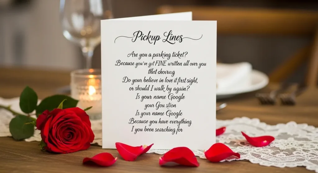 Romantic Wedding Card Pickup Lines