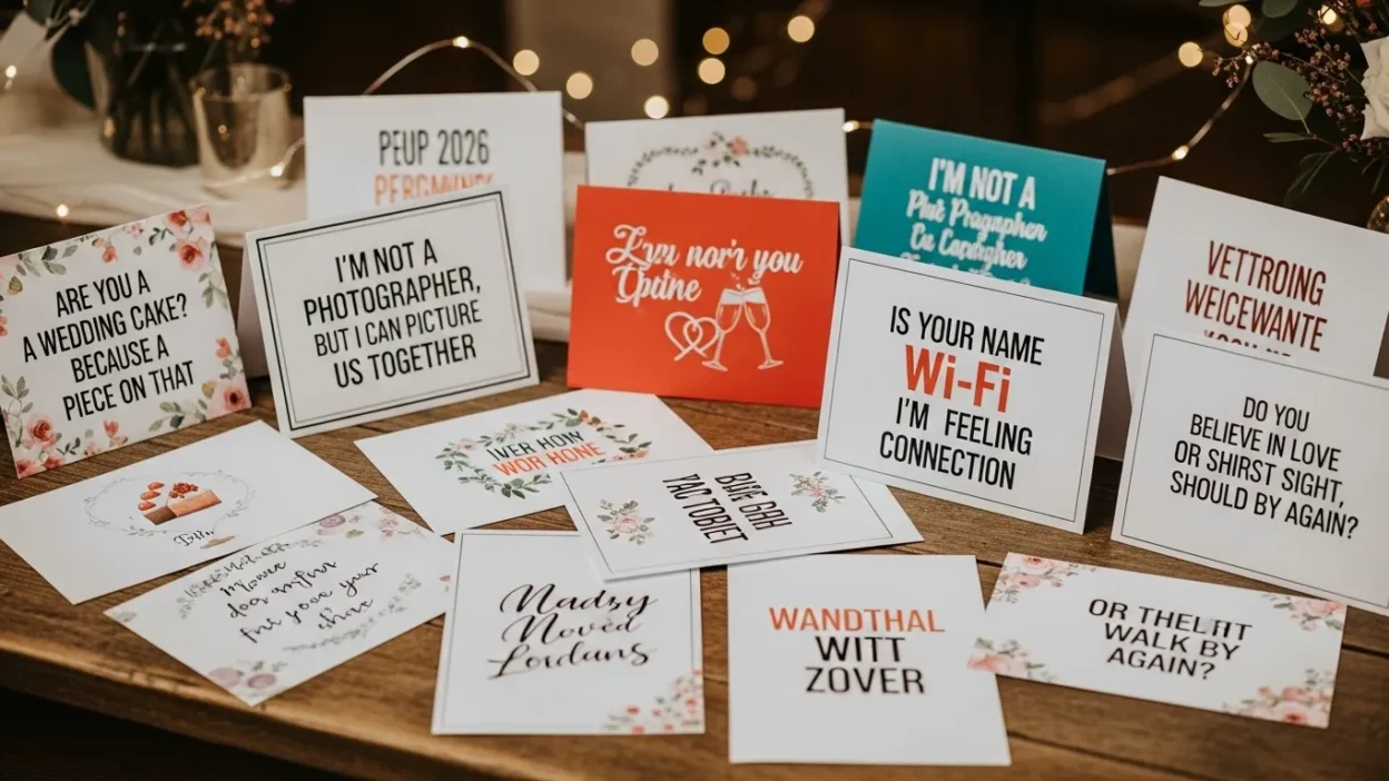 Wedding card wording Pickup Lines